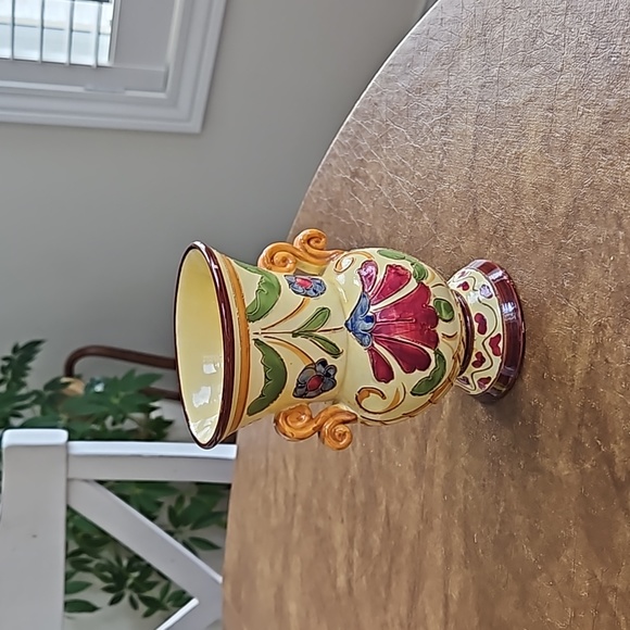 ITALY HAND PAINTED VASE VINTAGE - Picture 9 of 10